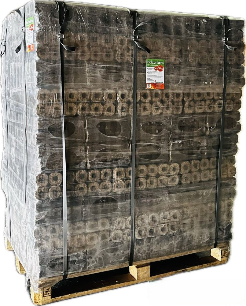 Pini Kay Hartholzbriketts Eiche mit Zugloch 960 kg Palette